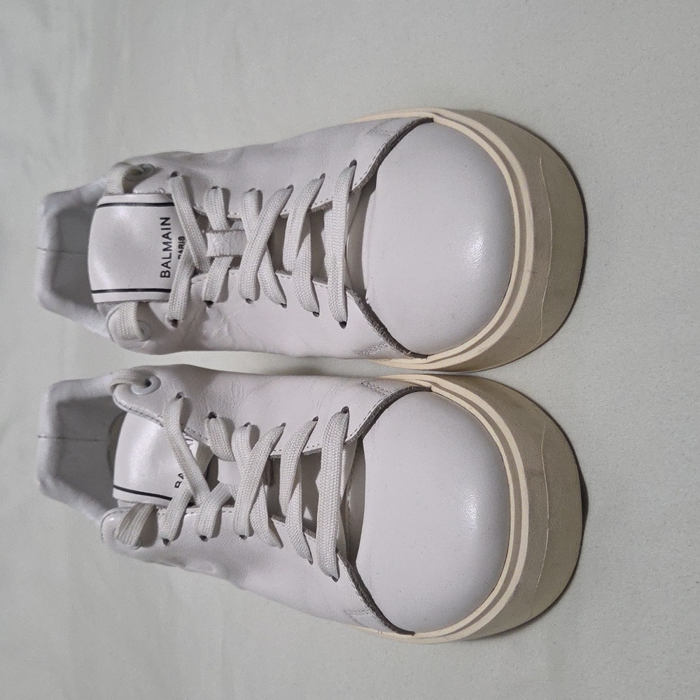 Balmain White Leather Sneakers